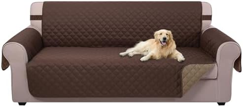U-NICE HOME Large Sofa Cover Reversible Couch Cover, Chocolate/Taupe by U-NICEHOME