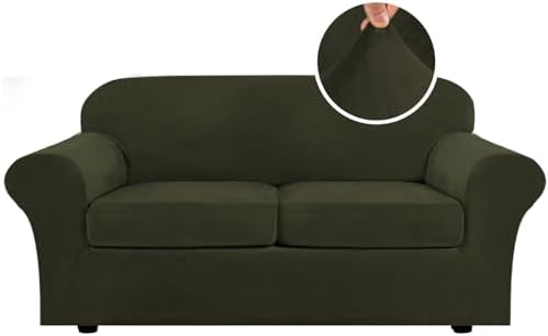 H.VERSAILTEX Real Velvet Plush 3 Piece Stretch Sofa Covers Couch Covers by HVERSAILTEX
