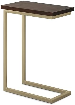 SIMPLIHOME Skyler 18" Wide Solid Wood Rectangular End Table in Dark Brown by SimpliHome