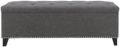 Storage Ottoman Bench, Linen Tufted Large Shoe Entryway Benches - Image 6