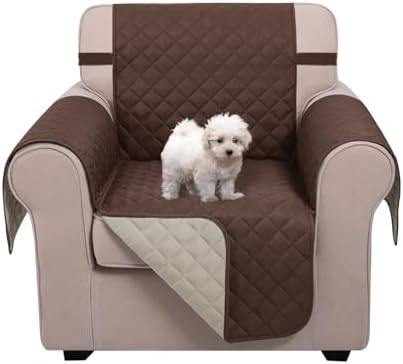 U-NICE HOME Reversible Recliner Chair Covers, Coffee/Beige by U-NICEHOME