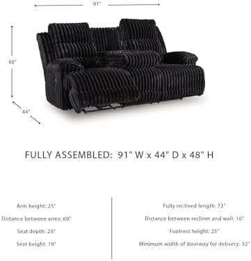 Signature Design by Ashley Power Reclining Sofa, Drop Down Table - Image 3