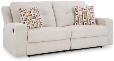 Signature Design by Ashley Danum Reclining Sofa, Stone Beige Recliner Couch by Unknown