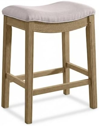 ROME + OAK Parker 26 Inch Counter Stool, Backless Saddle, Natural Finish by ROMEOAK