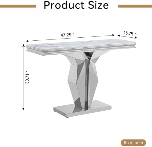 47inch Faux Marble Console Table - Image 2