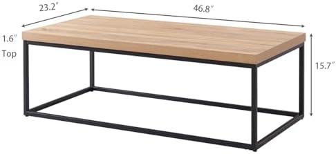 CENSI 47-Inch Natural Oak Coffee Table/Center Table - Image 2