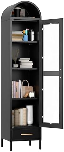 METAN 73" Narrow Metal Arched Cabinet by METAN