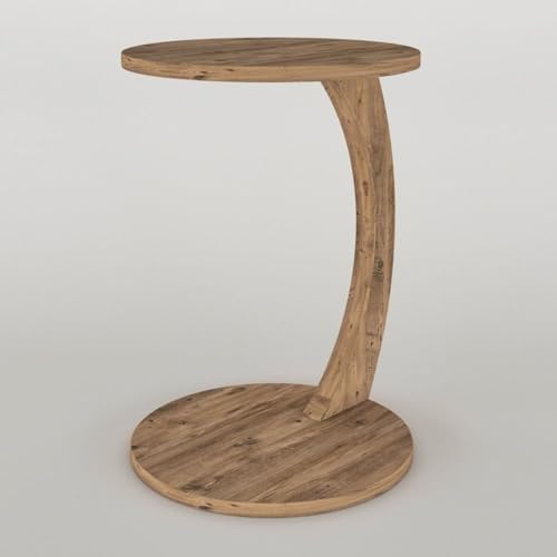 C Shaped End Table for Couch Small Places, Space Saver Round Side Table for - Image 6