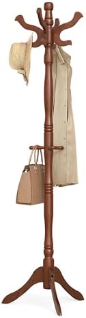 VASAGLE Freestanding Coat Rack, Rubber Wood Coat Tree by VASAGLEbySONGMICSHOME
