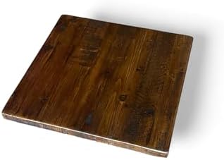 Rustic Reclaimed Wood Dining Table Top, Dark Brown Matte Finish, - Image 3