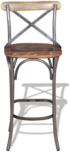 Solid Reclaimed Wood Bar Stool Chair Antique-Style Handmade Barstool - Image 7