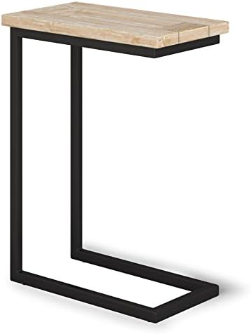 SIMPLIHOME Skyler 18" Wide Solid Wood Rectangular End Table in White Wash by SimpliHome