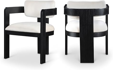 Meridian Furniture Sacha Velvet/Rubberwood Dining Chair by Unknown