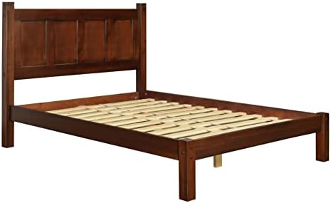 Grain Wood Furniture Shaker Solid Wood Panel Platform Bed, Full Size - Image 5
