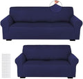 Peryiter 2 Pcs Couch and Loveseat Sofa Covers, Milk Silk by Peryiter