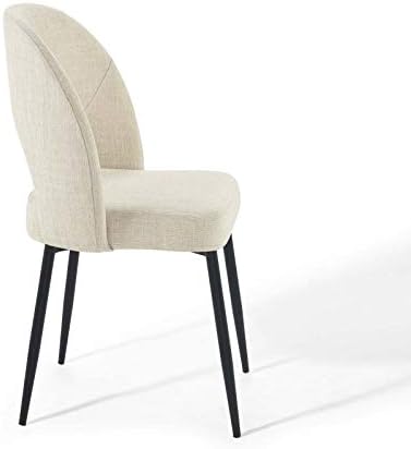 Modway Rouse Upholstered Fabric Side Black Beige - Image 5