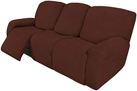 Easy-Going 8 Pieces Recliner Couch Stretch Sofa Slipcover Coffee by Easy-Going