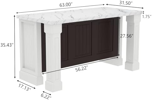 63" Large Imitation Marble Dining Table - Image 2