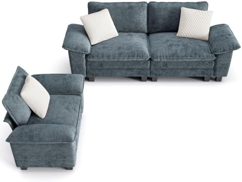 PHI VILLA 2-Piece Modular Loveseat Couch and Chair Set Setional Sofa by PHIVILLA