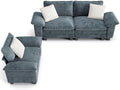 PHI VILLA 2-Piece Modular Loveseat Couch and Chair Set Setional Sofa by PHIVILLA