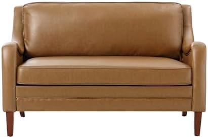 HULALA HOME Faux Leather Loveseat Sofa - Image 7