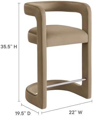 Modway Winslow Performance Velvet Counter Stool - Image 3