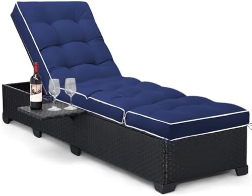 Outdoor Chaise Lounge Chair Cushion, Non-Slip Patio Chaise Lounge Cushions by Tycdiose
