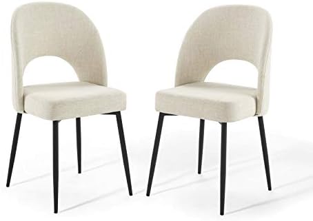 Modway Rouse Upholstered Fabric Side Black Beige - Image 3