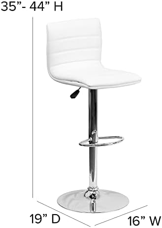 Flash Furniture Vincent 2 Pack Modern White Vinyl Adjustable Bar Stool - Image 3