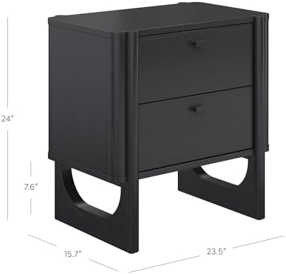 Nathan James Solace Mid Century Modern 2 Drawer Nightstand - Image 2