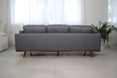 Mega Solutions Savoy Full All Around Front and Back Italian Leather Sofa 89" - Image 4