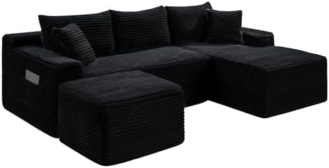 95-Inch U-Shaped Right Facing Corner Compressed Sofa Modular Sectional Boneless - Image 6