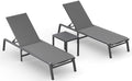 Ciokea Aluminum Foldable Lounge Chairs Set of 2 by CIOKEA