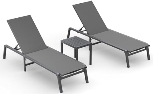 Ciokea Aluminum Foldable Lounge Chairs Set of 2 by CIOKEA