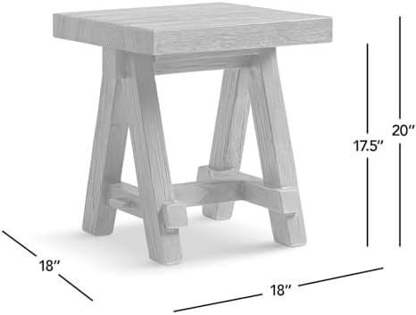 Jennifer Taylor Home Hawthorne 18” Square Reclaimed Elm Trestle Side Table - Image 3