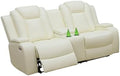 Power Recliner Set with LED Lights, Air Leather Reclining Set with USB by Unknown