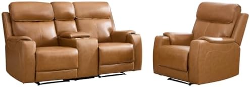 CANMOV Genuine Leather Power Recliner Sofa Set - Image 3