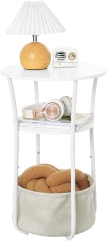 Small Round Side Table, Modern Nightstand - Image 3
