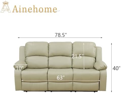 A Ainehome Living Room Furniture Set Leather Recliner Sofa Set Loveseat Chair - Image 2