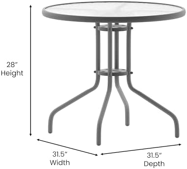 Flash Furniture 31.5 in Metal Round Table - Image 3