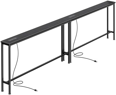 SUPERJARE 102.4 inch Narrow Behind Couch Table by SUPERJARE