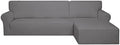 PureFit Stretch Sectional Couch Covers 2 pcs Non Slip L Shape Sofa Cover by PureFit