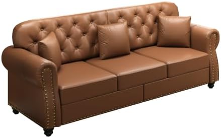 2-Piece Faux Leather Chesterfield Sofa Set by SmartEdge