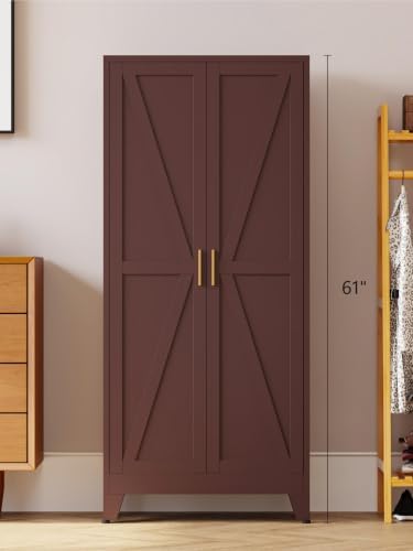Washsemba 61" Tall Farmhouse Metal Pantry Cabinet, Kitchen Pantry Storage - Image 5