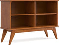 SIMPLIHOME Draper 30" Tall Solid Wood 4-Shelf Bookcase in Teak Brown by SimpliHome