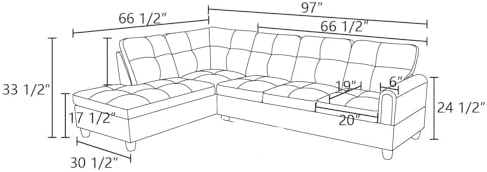 L-Shaped Sectional Sofa, Modern 4-Seat Couch - Image 2