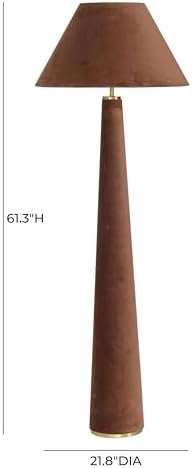 TOV Furniture Graham Chocolate Brown Velvet Floor Lamp - Image 6