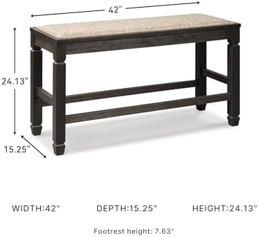 Signature Design by Ashley 1-Piece Counter Height Dining Bench - Image 3