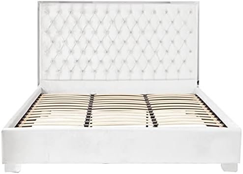 Meridian Furniture Lexi Collection Modern | Contemporary Velvet Upholstered Bed - Image 4