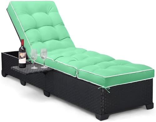 Outdoor Chaise Lounge Chair Cushion, Waterproof Non-Slip Patio Chaise Lounge by Tycdiose